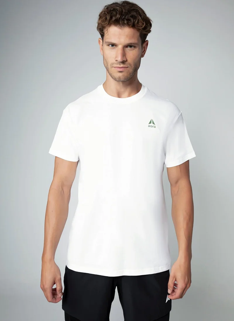 Aora Aora Unisex Season Graphic T-shirt – Lightweight, Nature-Inspired Print, Versatile Fit – White (V7 Edition)
